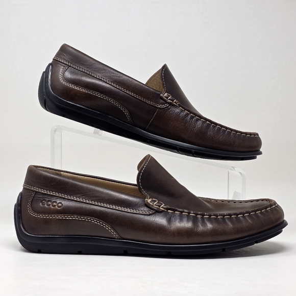 Ecco Men's Classic Moc 2.0 Venetian Leather Loafers Coffee Size 41 EU/7-7.5 US - Picture 2 of 13